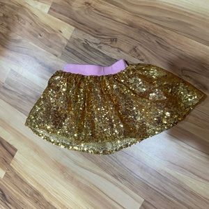 Toddler gold/pink sequin skirt